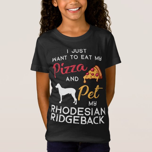 T-Shirt Rhodesian Ridgeback Chien Pizza amant propriétaire (Devant)