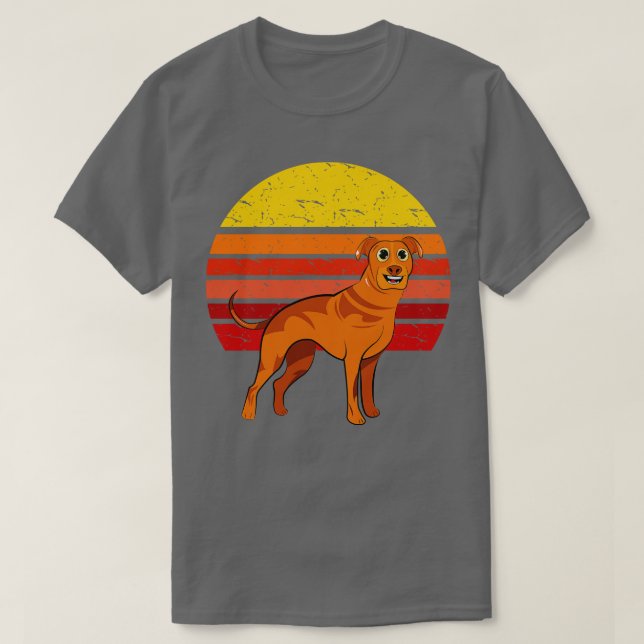 T-shirt Rhodesian Ridgeback Chien Retro (Design devant)