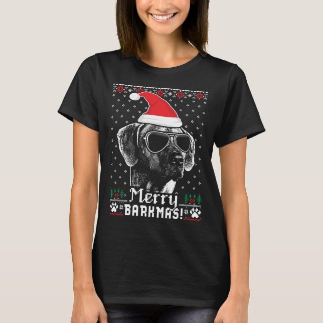 T-shirt Rhodesian Ridgeback Merry Barkmas Christmas (Devant)