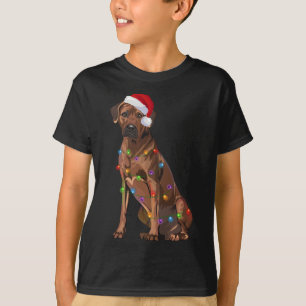 T-shirt Rhodesian Ridgeback Noël Lumières Noël Chien de No