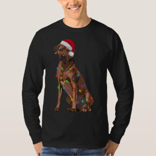 T-shirt Rhodesian Ridgeback Noël Lumières Noël Chien de No
