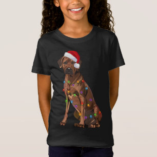 T-Shirt Rhodesian Ridgeback Noël Lumières Noël Chien de No