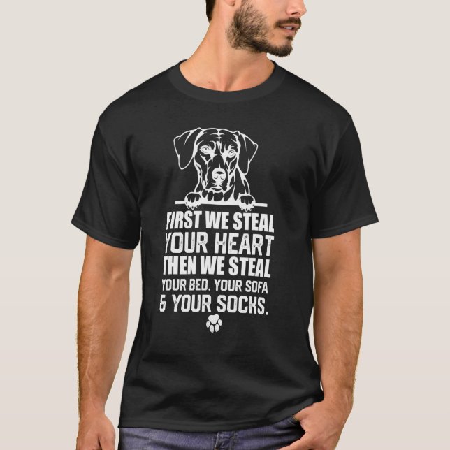 T-shirt Rhodesian Ridgeback Steal Your Heart Steal Your Be (Devant)