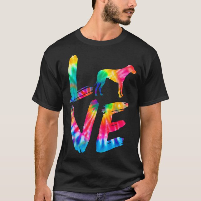 T-shirt Rhodesian Ridgeback Tie Dye Log Chien Maman Papa (Devant)