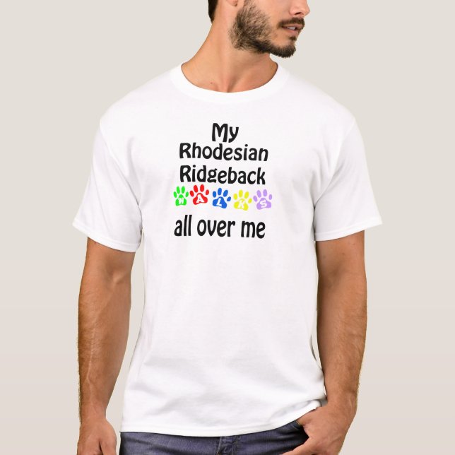 T-shirt Rhodesian Ridgeback Walks Design (Devant)