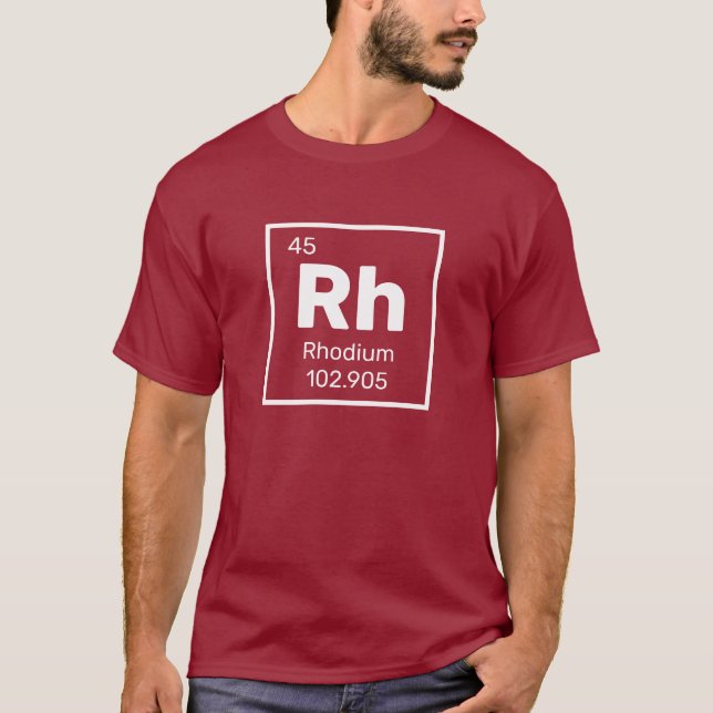 T-shirt Rhodium / Tableau Périodique - Chemise T Élément R (Devant)