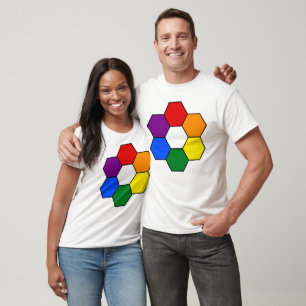 T-shirt Rhombus géométrique arc-en-ciel