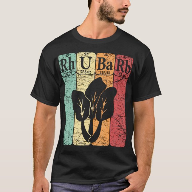 T-shirt Rhubarb Periodic Table Elements Vegetable Retro Rh (Devant)