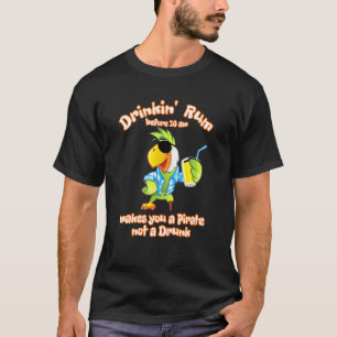 T-shirt Rhum à boire avant 10h Par Hugh Jass Apparel