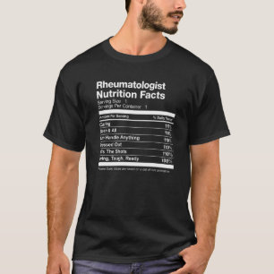 T-shirt Rhummatologue Nutrition Facts Drôle 