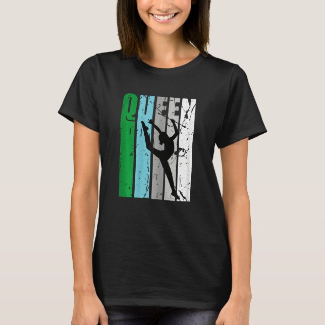 T-shirt Rhythmic Gymnastics Queen Retro Distressed Gymnast (Devant)