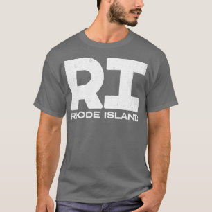 T-shirt RI Rhode Island Typographie d'État Vintage