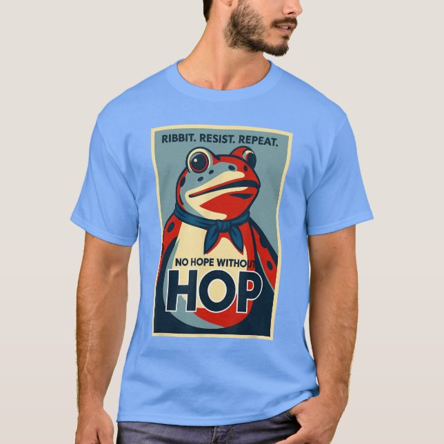 T-shirt Ribbit Resist Repeat No Hope Without Hop Portland  (Devant)