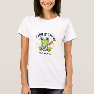T-shirt Ribbit-ting Banjo, Cute Frog Jouer de la musique