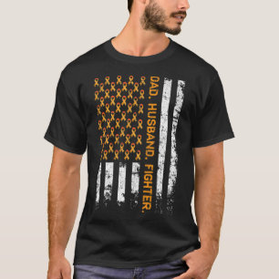 T-shirt Ribbon de chasse de mari Usa Drapeau Leucémie Sens