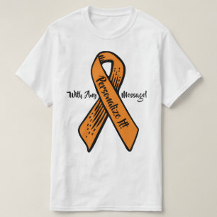 T-shirt Ribbon de sensibilisation PERSONNALISÉ (orange)