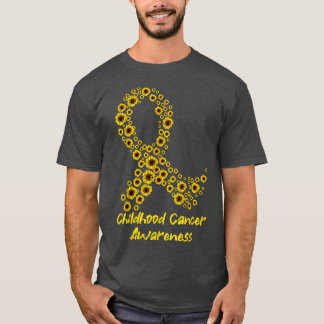 T-shirt Ribbon de tournesol jaune Sensibilisation au cance