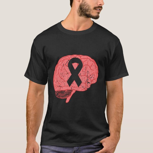 T-shirt Ribbon du mois de sensibilisation à l'neurysme ave (Devant)