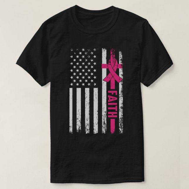 T-shirt Ribbon Faith Breast Cancer Awareness  (Design devant)