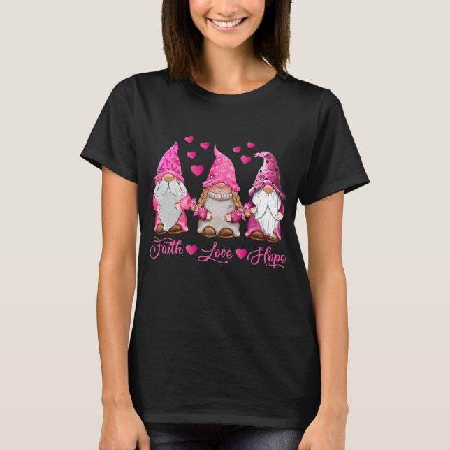 T-shirt Ribbon Gnomes mignons N'abandonnez jamais le cance (Devant)