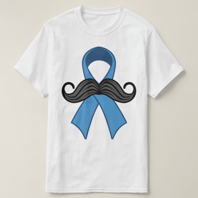 T-shirt Ribbon Mustache de sensibilisation à la prostate (Design devant)