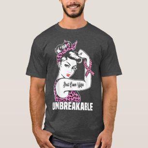 T-shirt Ribbon rose Cancer du sein guerrier Incassable Leo