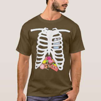 T-shirt RibCage Halloween Squelette costume Candy XRay Gif
