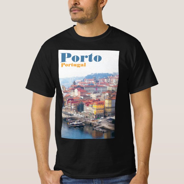 T-shirt Ribeira et Douro. Porto, Portugal. (Devant)