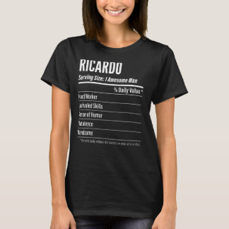 T-shirt Ricardo Taille du service Nutrition Étiquette Calo