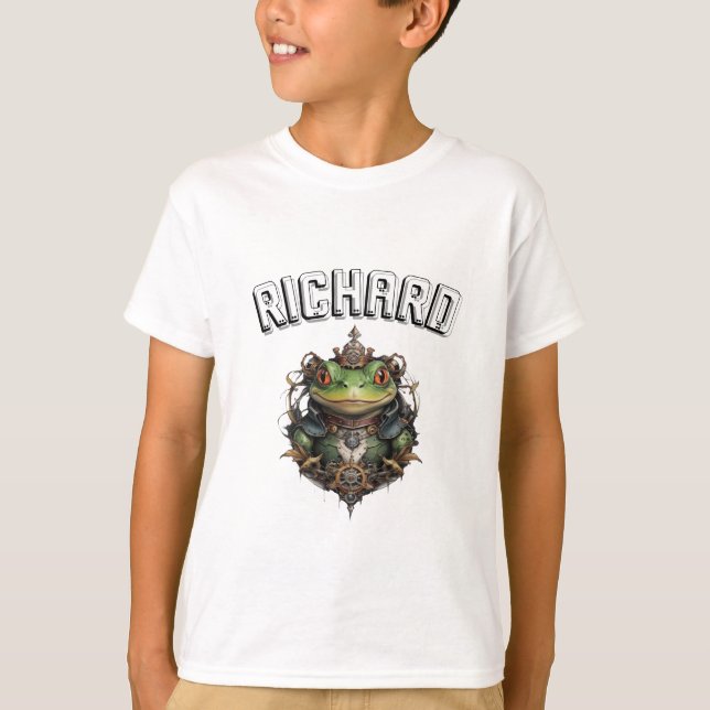 T-shirt Richard Nom Avec Grenouille Steampunk, (Devant)