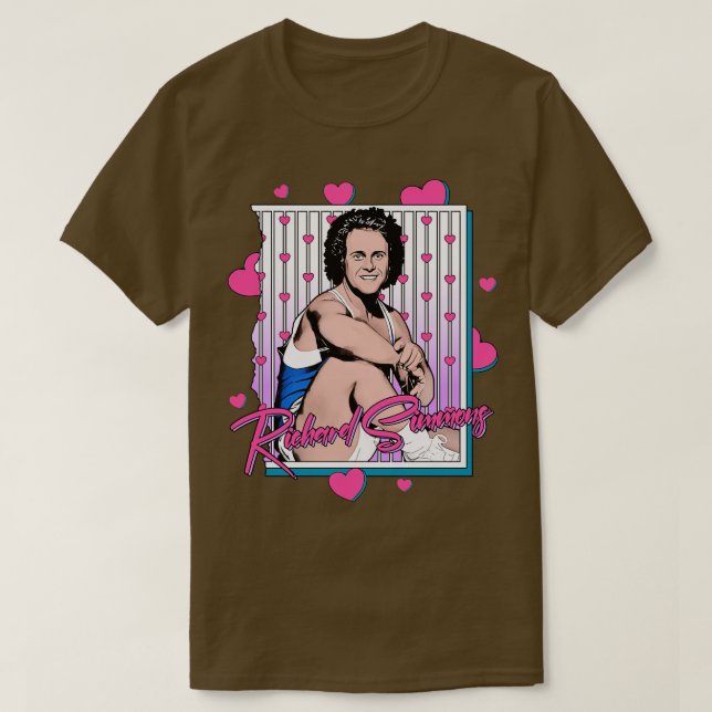 T-shirt Richard Simmons aime la paix et les coeurs (Design devant)