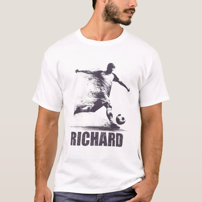 T-shirt Richard Soccer Boys Personalized First Name Richar (Devant)