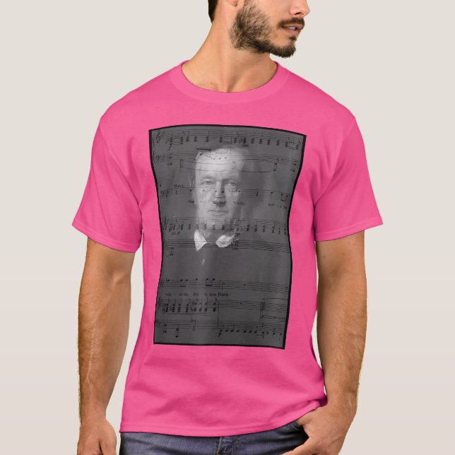 T-shirt Richard Wagner Portrait Avec Notations Musicales (Devant)