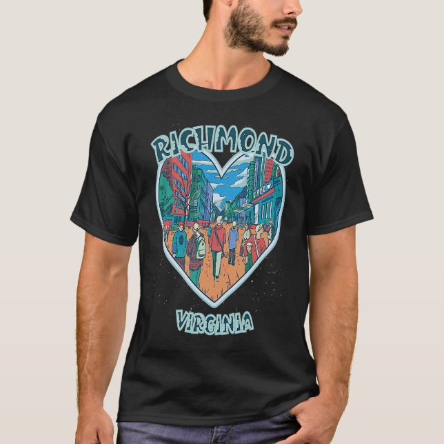 T-shirt Richmond In Virginia Travel Souvenir Heart (Devant)