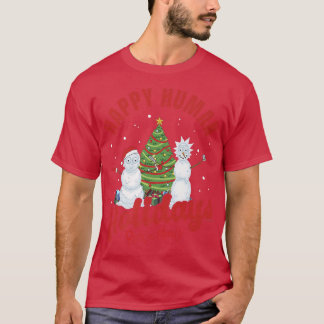 T-shirt Rick and Morty Christmas Happy Human Holidays Cele