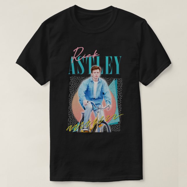 T-shirt Rick Astley 80s Vibin Cyclin Design esthétique (Design devant)