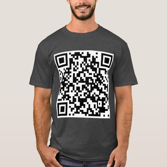 T-shirt Rick Astley ne vous abandonnera jamais le code QR (Devant)