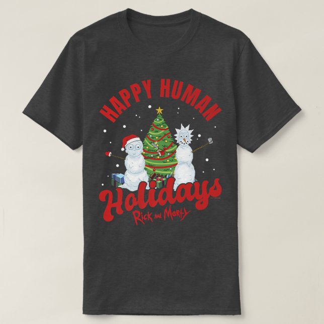 T-shirt Rick et Morty Noël Joyeux Cele des Fêtes Humaines (Design devant)