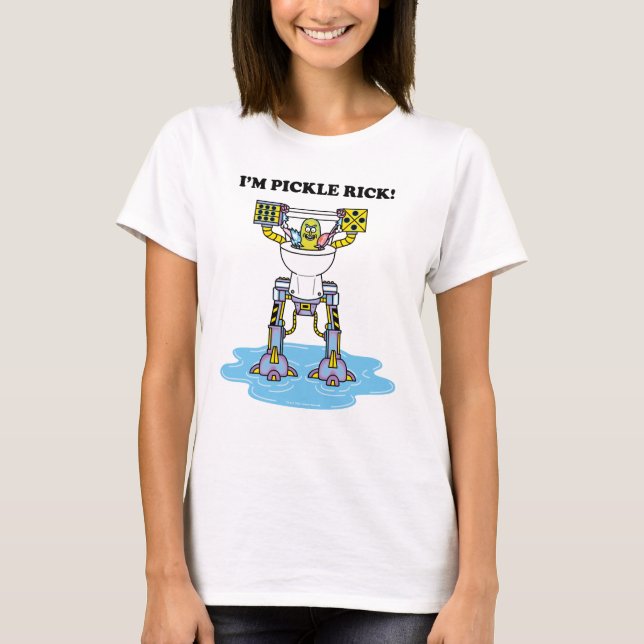 T-shirt RICK ET MORTY™ | Pickle Rick Toilet Mech (Devant)