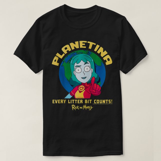 T-shirt Rick et Morty Planetina chaque bit de litter compt (Design devant)