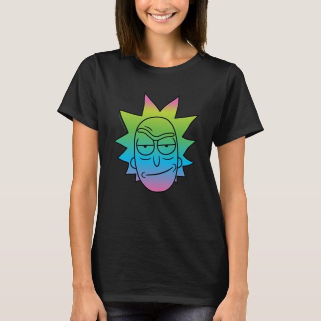 T-shirt RICK ET MORTY™ | Rainbow Rick Head motif (Devant)