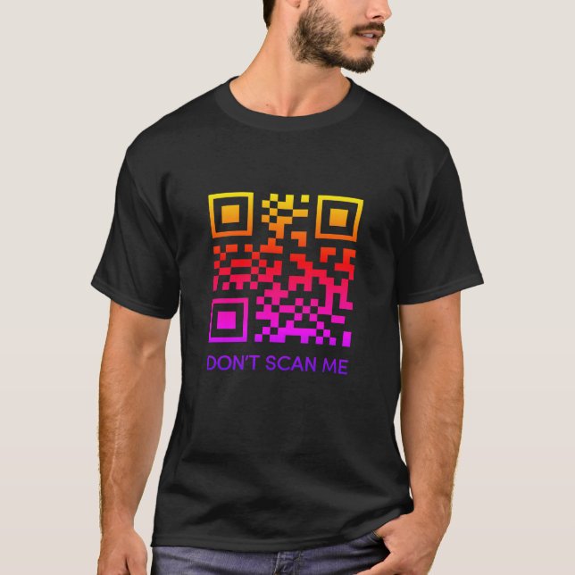 T-shirt Rick roll drôle QR code scan ne me scanne pas T-Sh (Devant)