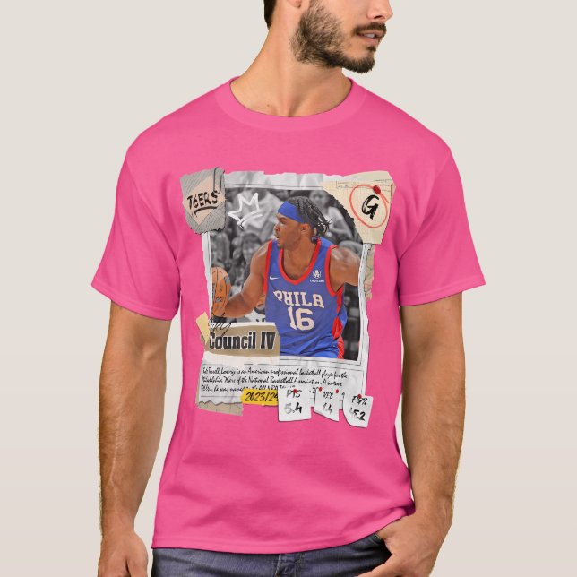 T-shirt Ricky Council Iv Basketball Art 76Ers 3 (Devant)