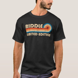 T-shirt RIDDLE Nom de famille Retro Vintage 80s 90s Annive