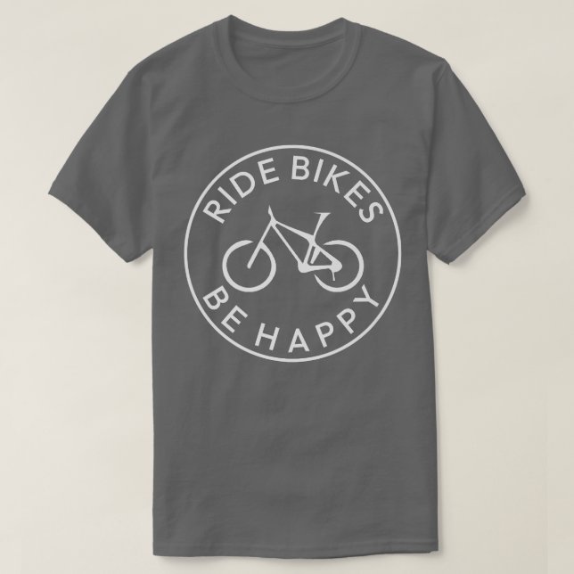T-shirt Ride Bikes Be Happy Mountain Vélo 970 (Design devant)