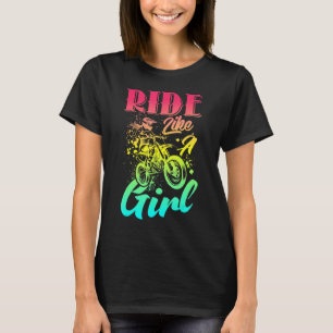 T-shirt Ride Comme Une Fille Drôle Fille Vélo Vélo Outfit 