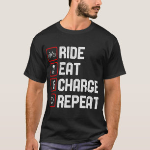 T-shirt Ride Eat Charge Répéter Funny E-Bike