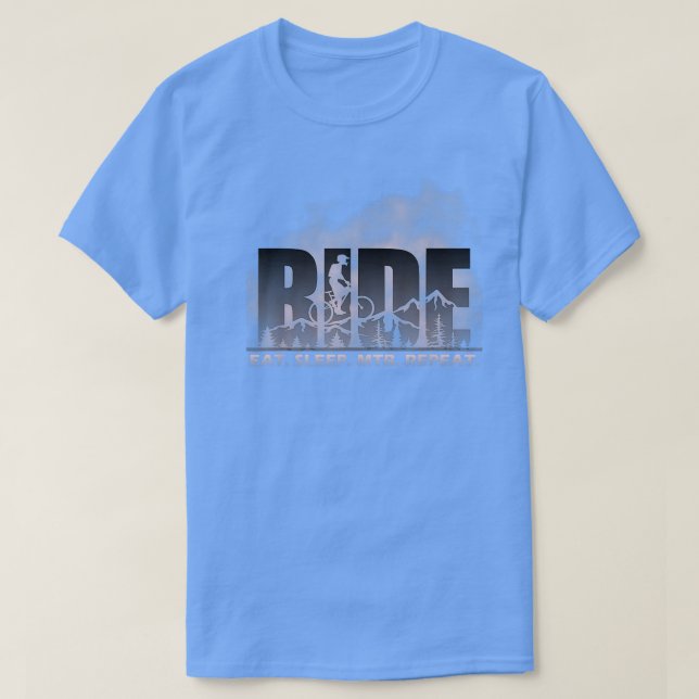 T-shirt Ride Eat Sleep MTB Repeat Mountain Biking1300 (Design devant)