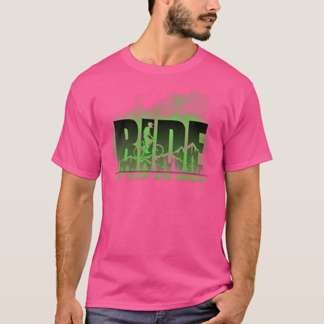 T-shirt Ride Eat Sleep MTB Répéter Mountain Biking 1 (Devant)