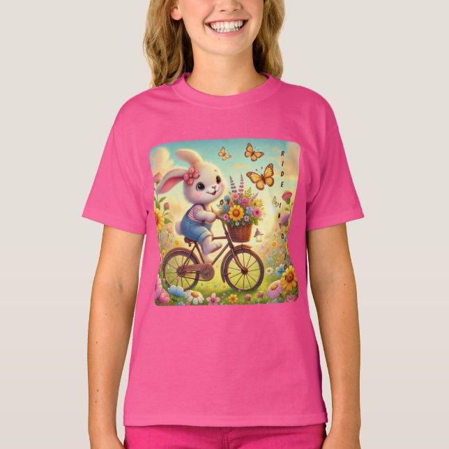 T-shirt Ride In Joy - Bunny Bicycle Tee (Devant)